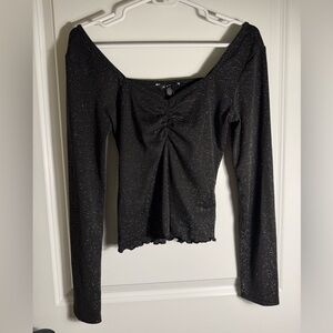 American Eagle Outfitters Black Glitter Blouse
